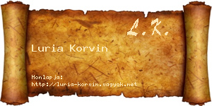 Luria Korvin névjegykártya
